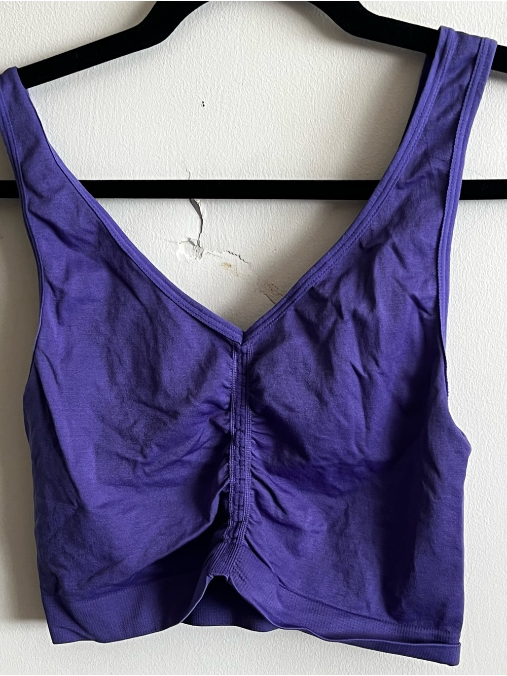 Ruched Front Purple Wireless Bralette Top